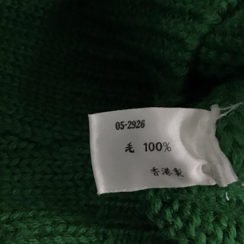 クロコダイル CROCODILE ニット、セーター 長袖 長袖ニットカットソー クルーネック セーター L ロゴ、文字 紺 / ネイビー / X 緑 / グリーン /  メンズ USED 古着 中古 10144783