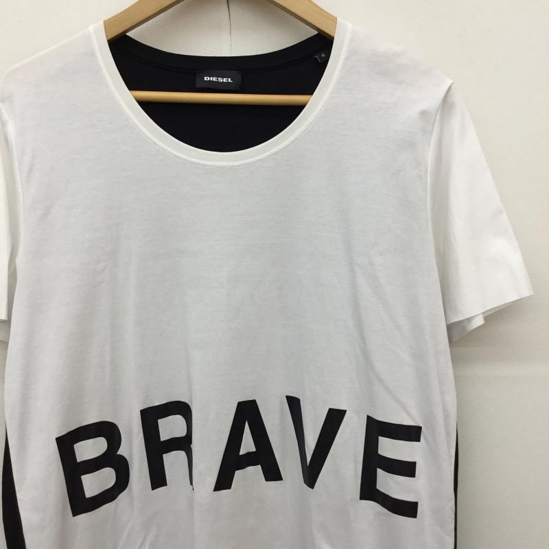 ディーゼル DIESEL Tシャツ 半袖 S プリント X ロゴ、文字 白 / ホワイト / X 青 / ブルー /  レディース USED 古着 中古 10141842