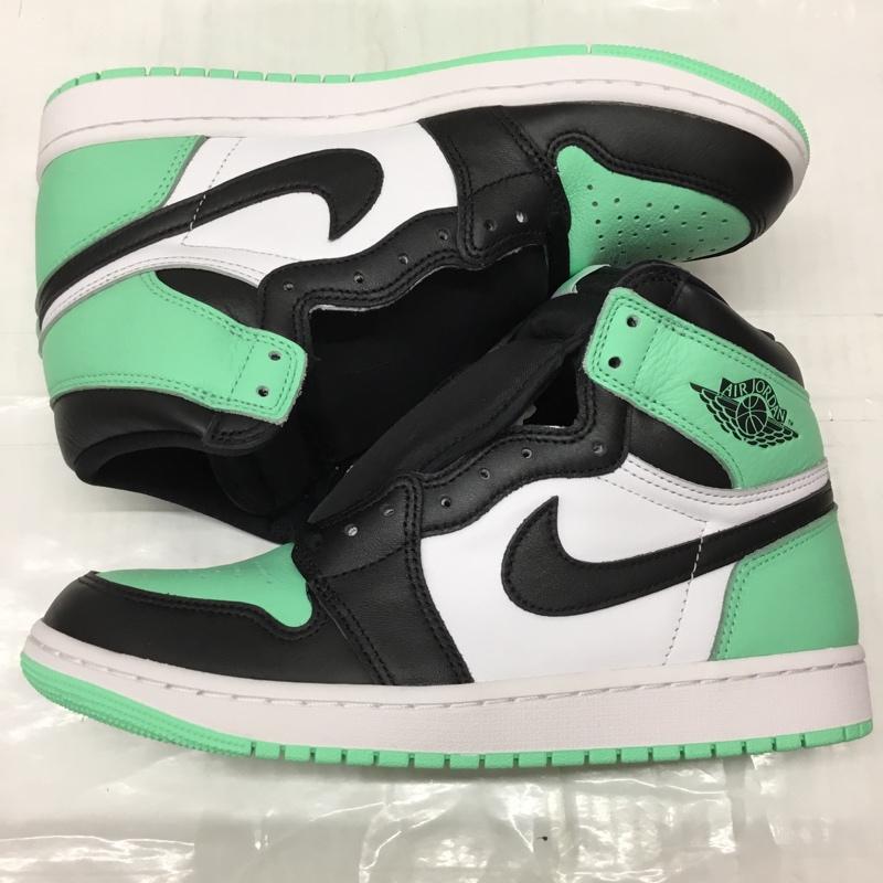 ナイキ NIKE スニーカー スニーカー DZ5485 130 AIR JORDAN 1 RETRO HIGH OG 27cm 箱有 27.0cm ロゴ、文字 白 / ホワイト / X 黒 / ブラック / X 薄緑 / ライトグリーン /  メンズ USED 古着 中古 10112844