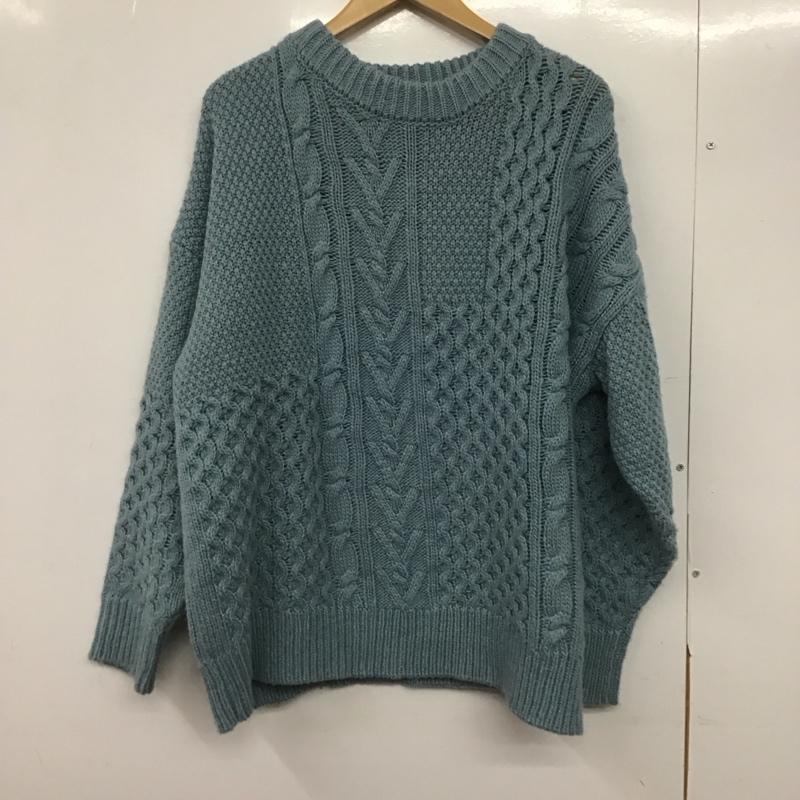 フリークスストア FREAK S STORE ニット、セーター 長袖 F20-LTK-46 クルーネック アクリル ウール FREE  水色 / ライトブルー /  レディース USED 古着 中古 10146600