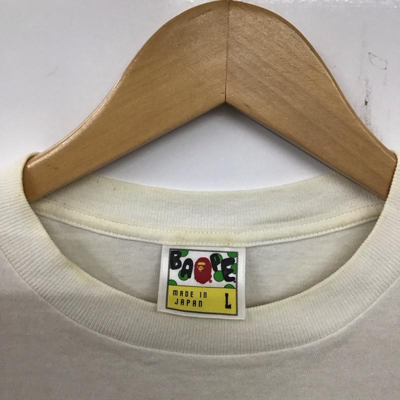アベイシングエイプ A BATHING APE Tシャツ 半袖 Chrome Hearts クロムハーツ コラボ マイロ ロゴ L プリント 白 / ホワイト /  メンズ USED 古着 中古 10133565