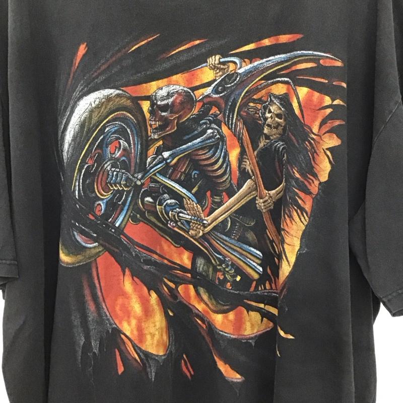 古着 USED シャツ、ブラウス 半袖 半袖カットソー プリントTシャツ クルーネックカットソー プリント ダークグレー / ダークグレー /  メンズ USED 古着 中古 10146662