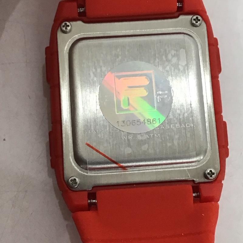 フィラ FILA 腕時計 デジタル ロゴ、文字 赤 / レッド /  レディース USED 古着 中古 10135252