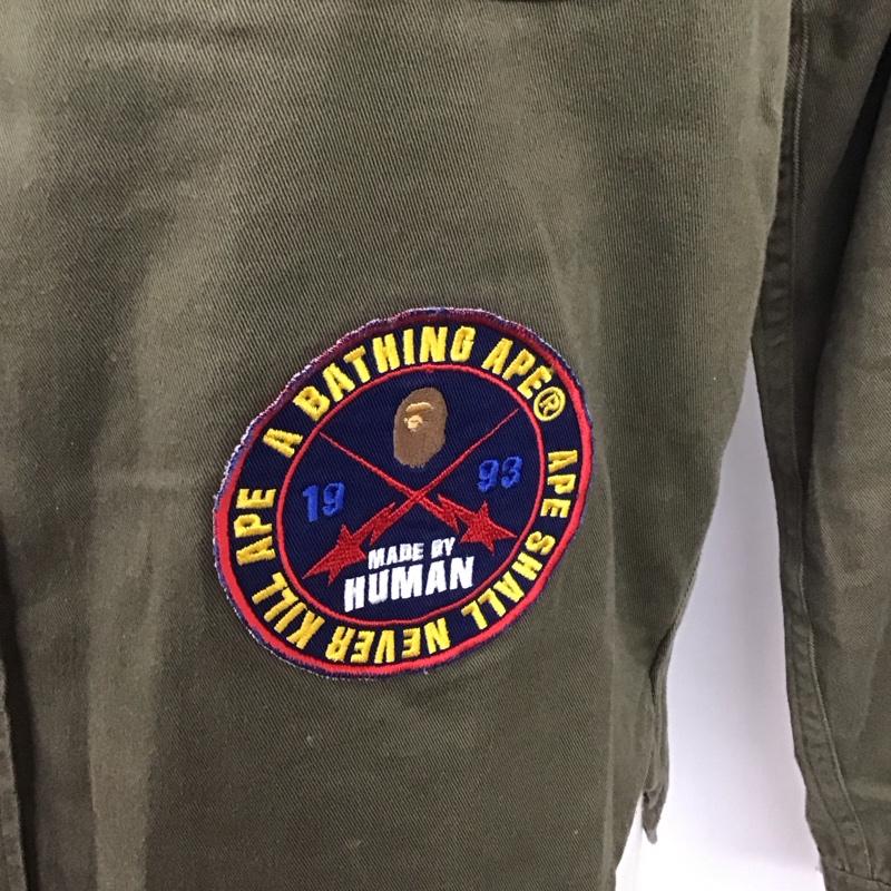 アベイシングエイプ A BATHING APE シャツ、ブラウス 長袖 S 無地 カーキ / カーキ /  メンズ USED 古着 中古 10121844