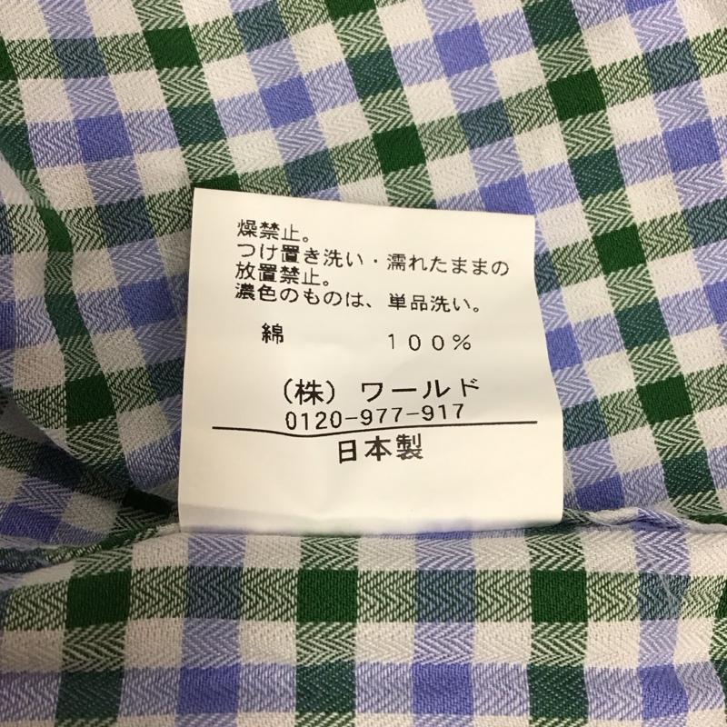タケオキクチ TAKEO KIKUCHI シャツ、ブラウス 長袖 AC070-82010JA 1 チェック 白 / ホワイト / X 緑 / グリーン / X 水色 / ライトブルー /  メンズ USED 古着 中古 10116836