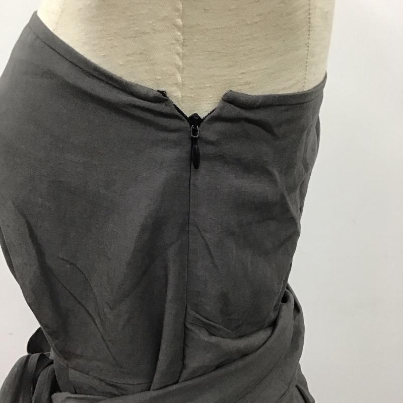 スライ SLY ワンピース ロングスカート 030DSY33-2010 ONE SHOULDER TIE OP ウエストタイ 2 無地 灰 / グレー /  レディース USED 古着 中古 10142284