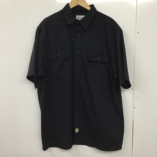 カーハート Carhartt シャツ、ブラウス 半袖 半袖シャツ 無地シャツ ポケットシャツ XL ロゴ、文字 黒 / ブラック /  メンズ USED 古着 中古 10136723