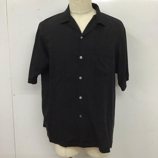 シップス SHIPS シャツ、ブラウス 半袖 711-52-0010 ウォッシャブル オープンカラー レーヨン any XL 無地 黒 / ブラック /  メンズ USED 古着 中古 10112159