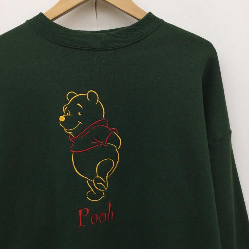 ユーズドクロージング used clothes トレーナー 長袖 Disney 90 s POOH くまのプーさん キャラクター 緑 / グリーン /  メンズ USED 古着 中古 10142521