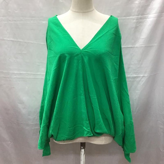 ザラ ZARA シャツ、ブラウス 長袖 長袖シャツ Vネックシャツ ドルマン M 無地 緑 / グリーン /  レディース USED 古着 中古 10117984