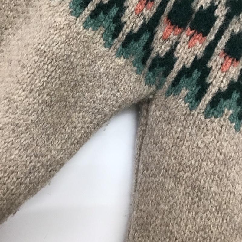 ザラ ZARA カーディガン 長袖 ジップアップ長袖ニットジャケット アウター プリント ベージュ / ベージュ /  ガールズ USED 古着 中古 10144307