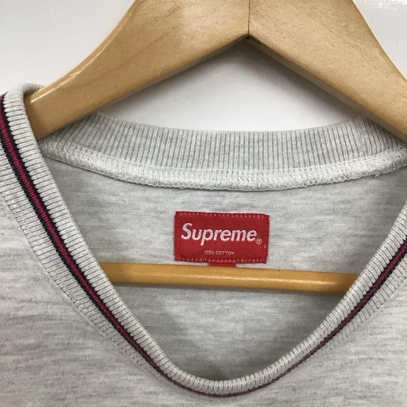 シュプリーム Supreme カットソー 長袖 18ss BevelL/STop 長袖カットソー クルーネックカットソー M ロゴ、文字 灰 / グレー /  メンズ USED 古着 中古 10131533