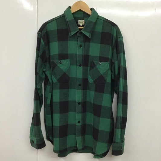 ゴールド GOLD パーカー 長袖 長袖シャツ チェックシャツ カラーシャツ L チェック 緑 / グリーン /  メンズ USED 古着 中古 10131992