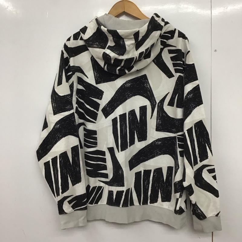 ナイキ NIKE パーカー 長袖 db4608-010 総柄ロゴプリントパーカー XXL プリント 灰 / グレー /  メンズ USED 古着 中古 10148566