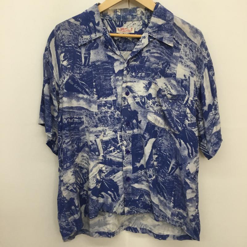 サンサーフ SUN SURF シャツ、ブラウス 半袖 411-M31203 SUN SURF 半袖 総柄 シャツ スペシャルエディション 総柄 青 / ブルー / X 白 / ホワイト /  メンズ USED 古着 中古 10129788