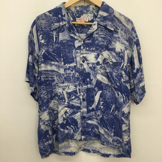 サンサーフ SUN SURF シャツ、ブラウス 半袖 411-M31203 SUN SURF 半袖 総柄 シャツ スペシャルエディション 総柄 青 / ブルー / X 白 / ホワイト /  メンズ USED 古着 中古 10129788