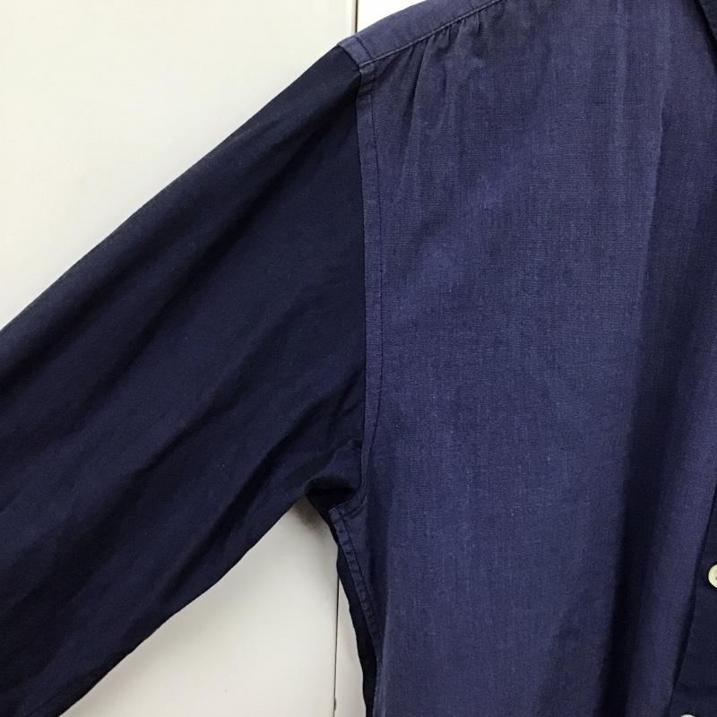 マリネロ MARINERO シャツ、ブラウス 長袖 長袖シャツ 無地シャツ カラーシャツ ボタンダウンシャツ 2 無地 紺 / ネイビー /  メンズ USED 古着 中古 10131767