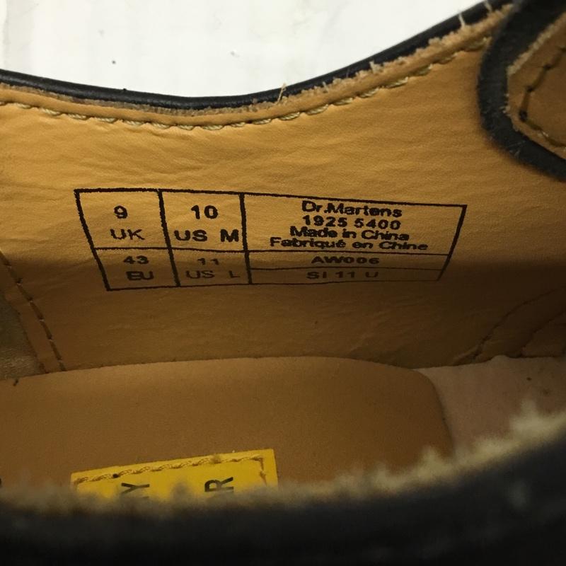 ドクターマーチン Dr.Martens 革靴 革靴 1925 5400 3ホール UK9 US：10 無地 黒 / ブラック /  メンズ USED 古着 中古 10108844
