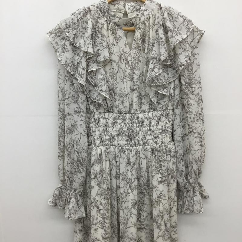 イング INGNI ワンピース ロングスカート M 花柄 白 / ホワイト / X 茶 / ブラウン /  レディース USED 古着 中古 10129976