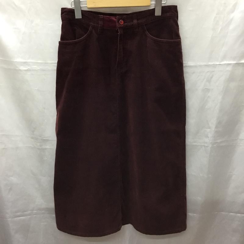エディーバウアー Eddie Bauer スカート ロングスカート コーデュロイ バックスリット 4 無地 えんじ / ワインレッド /  レディース USED 古着 中古 10112893