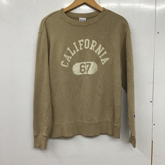 チャンピオン Campion トレーナー 長袖 C8-W032 S プリント X ロゴ、文字 ベージュ / ベージュ /  メンズ USED 古着 中古 10136480