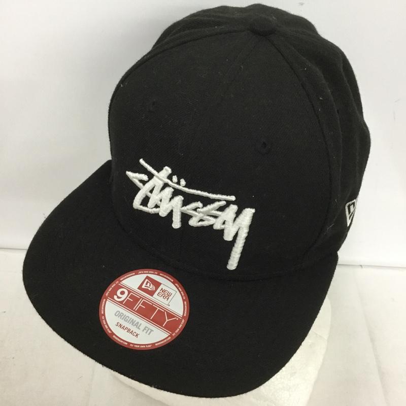 ステューシー STUSSY 帽子 キャップ NEW ERA 9FIFTY ロゴ、文字 黒 / ブラック /  メンズ USED 古着 中古 10149256