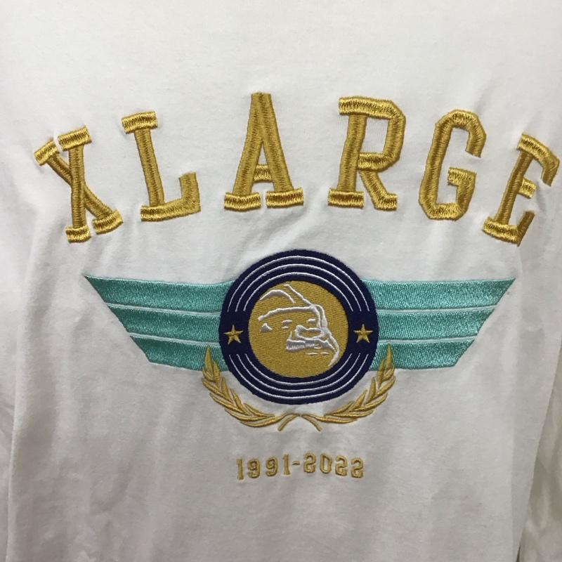 エクストララージ XLARGE カットソー 長袖 長袖カットソー クルーネックカットソー プリントカットソー XL ロゴ、文字 白 / ホワイト /  メンズ USED 古着 中古 10126633