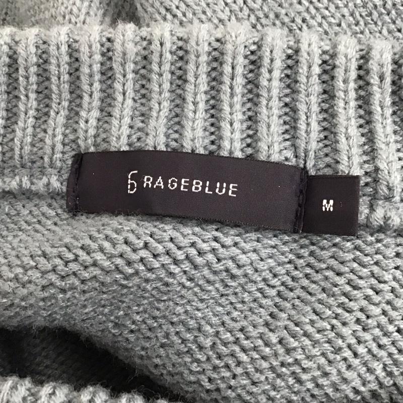 レイジブルー RAGEBLUE ニット、セーター 長袖 rb020103mr ハンドステッチニット 長袖ニット クルーネック M 無地 青 / ブルー /  メンズ USED 古着 中古 10116616