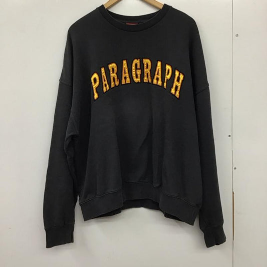 パラグラフ Paragraph トレーナー 長袖 長袖トレーナー スウェット クルーネック プルオーバー 4 ロゴ、文字 黒 / ブラック /  メンズ USED 古着 中古 10137275