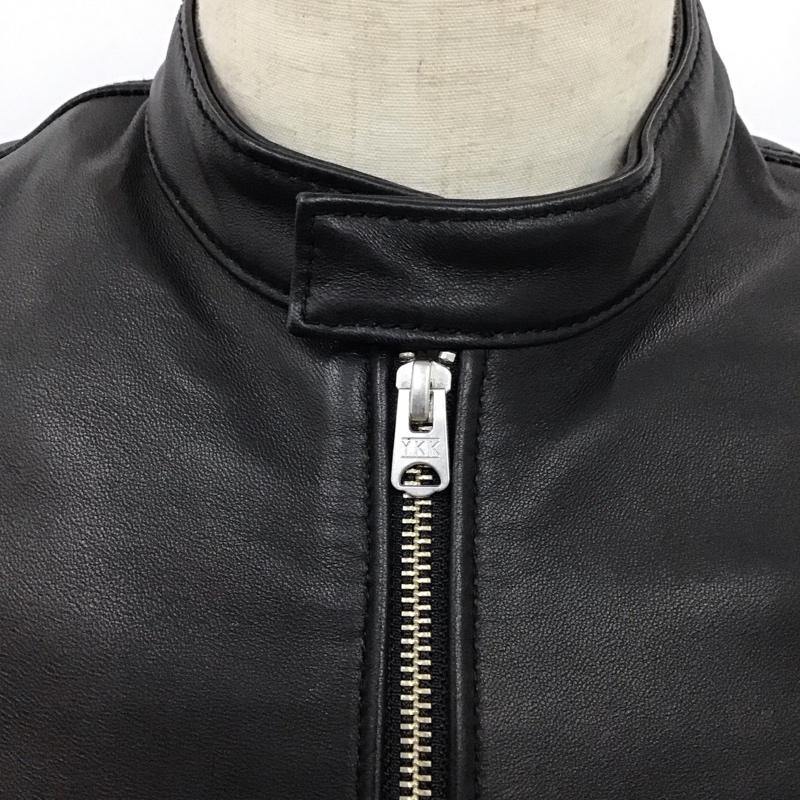 コレクティブ collective. ジャケット、上着 レザージャケット M0873LJM201 シングルライダースジャケット 羊革 M 無地 黒 / ブラック /  メンズ USED 古着 中古 10123667