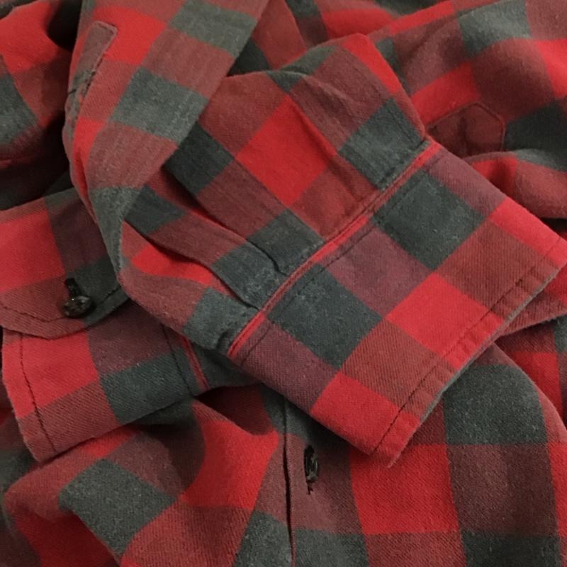 ギャップ GAP シャツ、ブラウス 長袖 胸ポケット XL チェック 赤 / レッド / X 灰 / グレー /  メンズ USED 古着 中古 10107049
