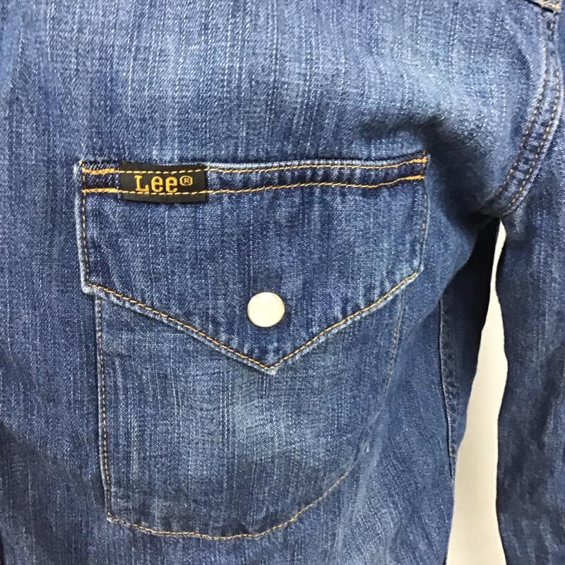 リー Lee シャツ、ブラウス 長袖 長袖デニムシャツ カラーシャツ 長袖シャツ XL ロゴ、文字 インディゴ / インディゴ /  メンズ USED 古着 中古 10126124