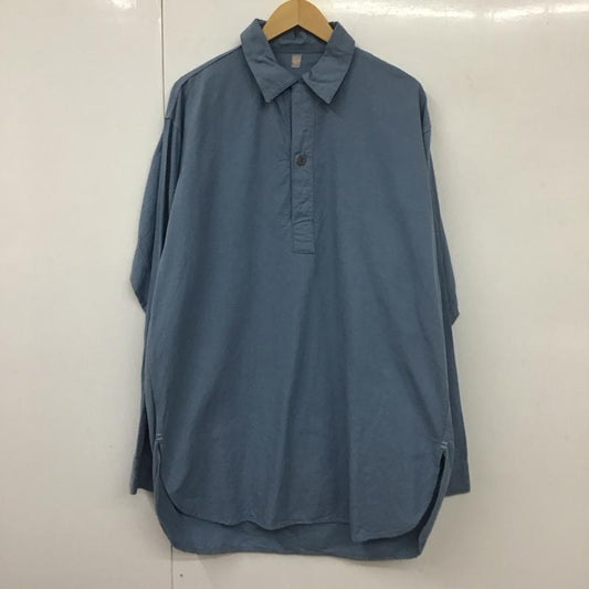 ミリタリー ミリタリー シャツ、ブラウス 長袖 ミリタリーシャツ 長袖シャツ 古着 スウェーデン軍 グランパシャツ 無地 水色 / ライトブルー /  メンズ USED 古着 中古 10131350