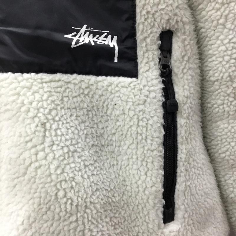 ステューシー STUSSY ジャケット、上着 ジャンパー、ブルゾン GORE WINDSTOPPER シェルパフリースジャケット S ロゴ、文字 白 / ホワイト / X 黒 / ブラック /  メンズ USED 古着 中古 10120994