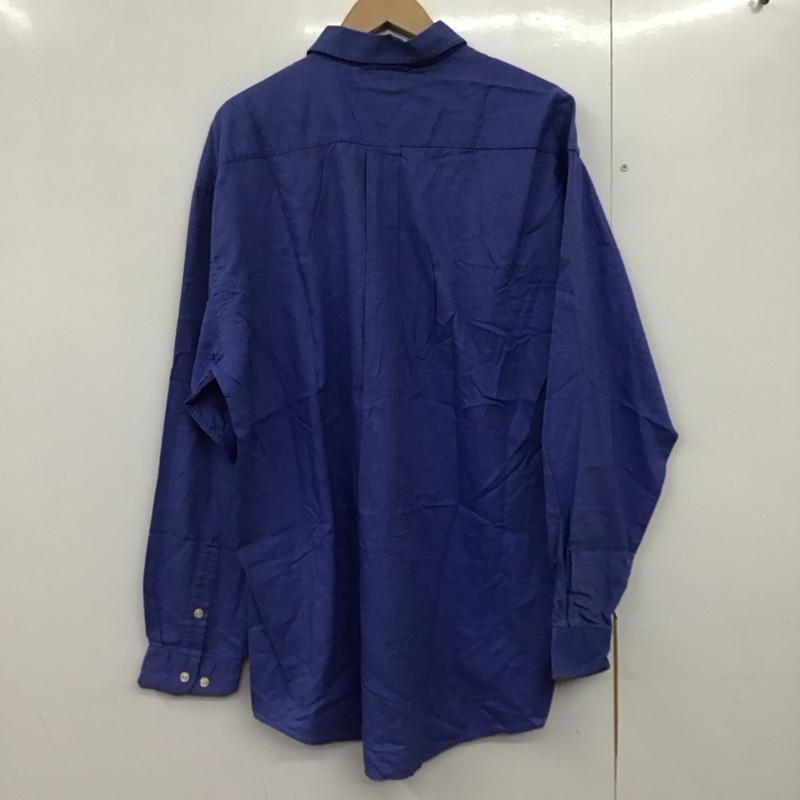 トミーヒルフィガー TOMMY HILFIGER シャツ、ブラウス 長袖 長袖シャツ 総柄シャツ カラーシャツ 刺繍シャツ L ロゴ、文字 青 / ブルー /  メンズ USED 古着 中古 10140707