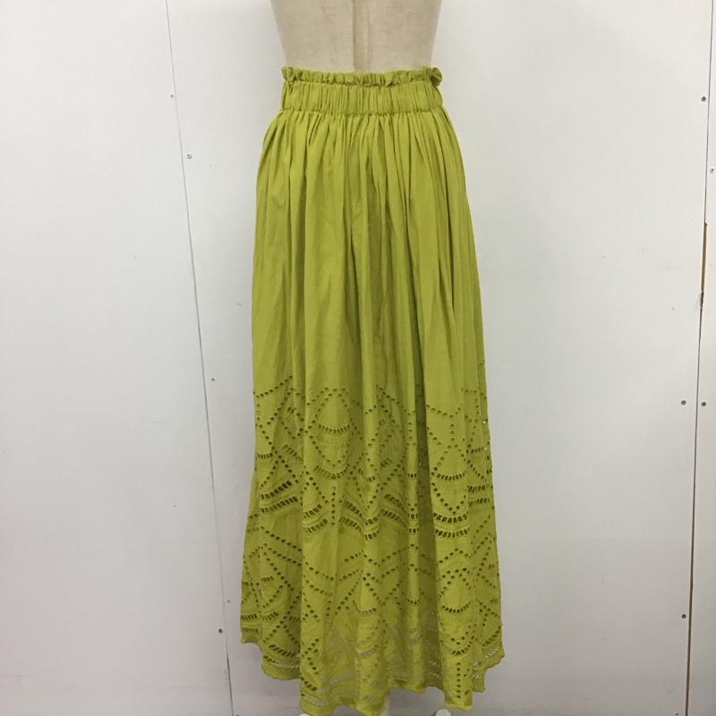 アズールバイマウジー AZUL BY MOUSSY スカート ロングスカート 250CSM31-409D COTTON LACE FLARE MAXI SK タグ付き M 刺繍 薄緑 / ライトグリーン /  レディース USED 古着 中古 10119378