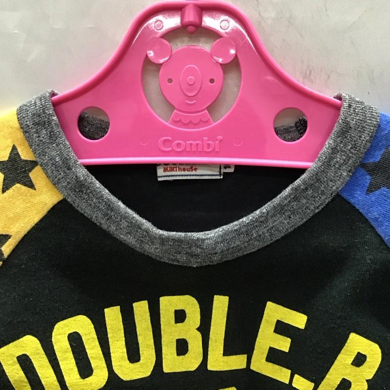 ダブルB Double B Tシャツ 七分袖 63-5202-561-13 ラグランスリーブ 星 キッズ 100cm 100cm ロゴ、文字 黒 / ブラック / X 青 / ブルー / X 黄 / イエロー /  ボーイズ USED 古着 中古 10116902