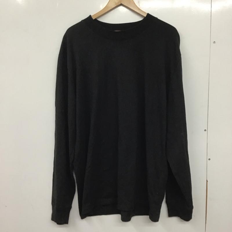 エッセンシャルズ ESSENTIALS Tシャツ 長袖 バックロゴ ロンT クルーネック L ロゴ、文字 黒 / ブラック /  レディース USED 古着 中古 10139614