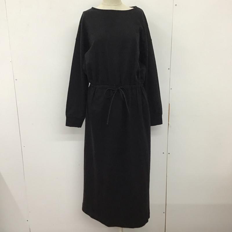 グリーンレーベルリラクシング green label relaxing ワンピース ロングスカート 3626-262-2720 長袖ロングワンピース フレアワンピース 切り替えワンピース 無地 黒 / ブラック /  レディース USED 古着 中古 10123842
