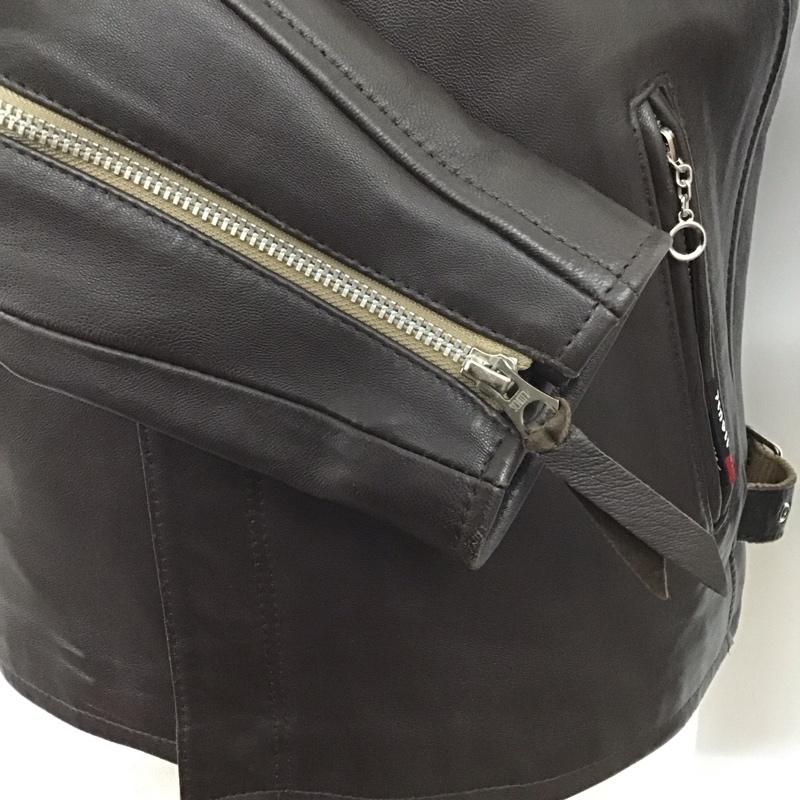 ショット schott ジャケット、上着 ジャケット、ブレザー ジップアップジャケット シングルレザージャケット カジュアルジャケット アウター S 無地 茶 / ブラウン /  メンズ USED 古着 中古 10124544