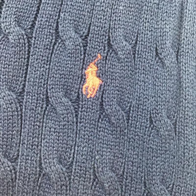 ポロバイラルフローレン Polo by RALPH LAUREN ベスト ベスト ニットベスト ノースリーブニット Vネック L ロゴ、文字 紺 / ネイビー /  メンズ USED 古着 中古 10110780