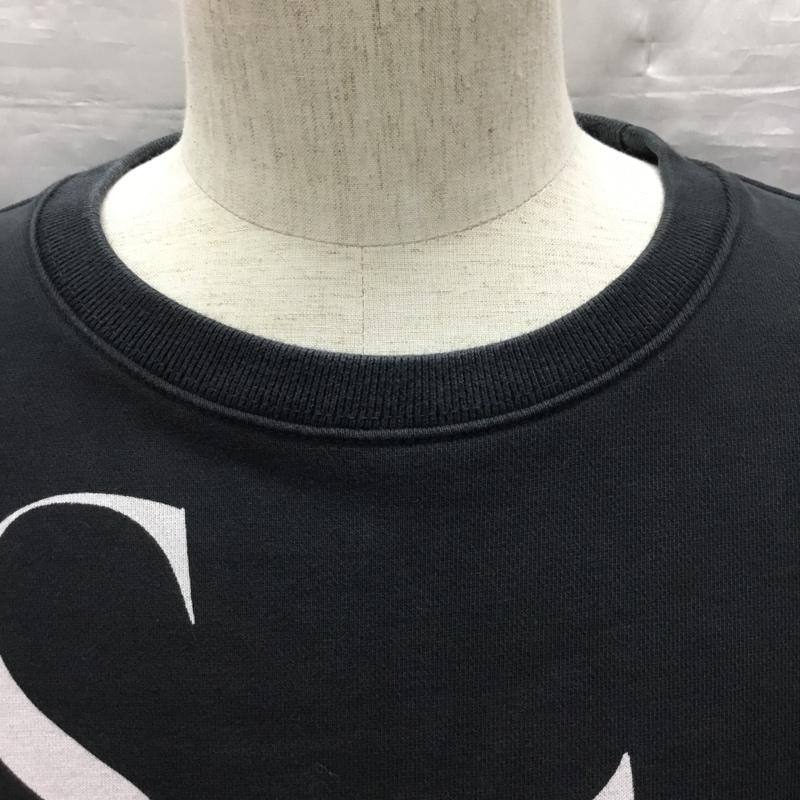 サタデーズ ニューヨークシティ Saturdays NYC トレーナー 長袖 長袖トレーナー スウェット クルーネック リブスウェットカットソー S ロゴ、文字 黒 / ブラック /  メンズ USED 古着 中古 10121919