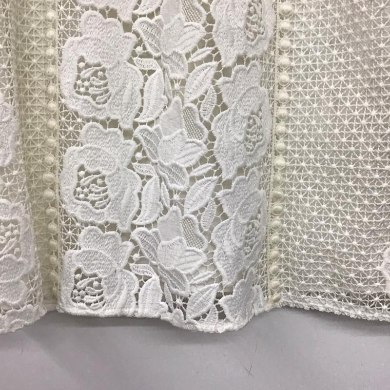 ジルスチュアート JILLSTUART シャツ、ブラウス 半袖 092-8110018 ファビレースブラウス M 無地 白 / ホワイト /  レディース USED 古着 中古 10148897
