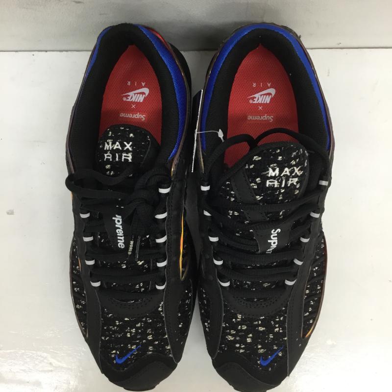 ナイキ NIKE スニーカー スニーカー AT3854-001 SUPREME × NIKE AIR MAX TAILWIND 4 BLACK シュプリーム × ナイキ エアマックステイルウィンド 4 ブラック 26.5cm ロゴ、文字 黒 / ブラック / X 青 / ブルー /  メンズ USED 古着 中古 10116034