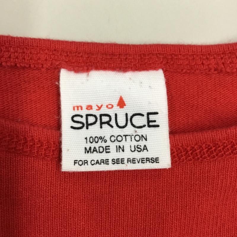 メイヨ スプルース MAYO SPRUCE カットソー 長袖 長袖カットソー クルーネックカットソー ロングスリーブカットソー M 無地 赤 / レッド /  メンズ USED 古着 中古 10118628