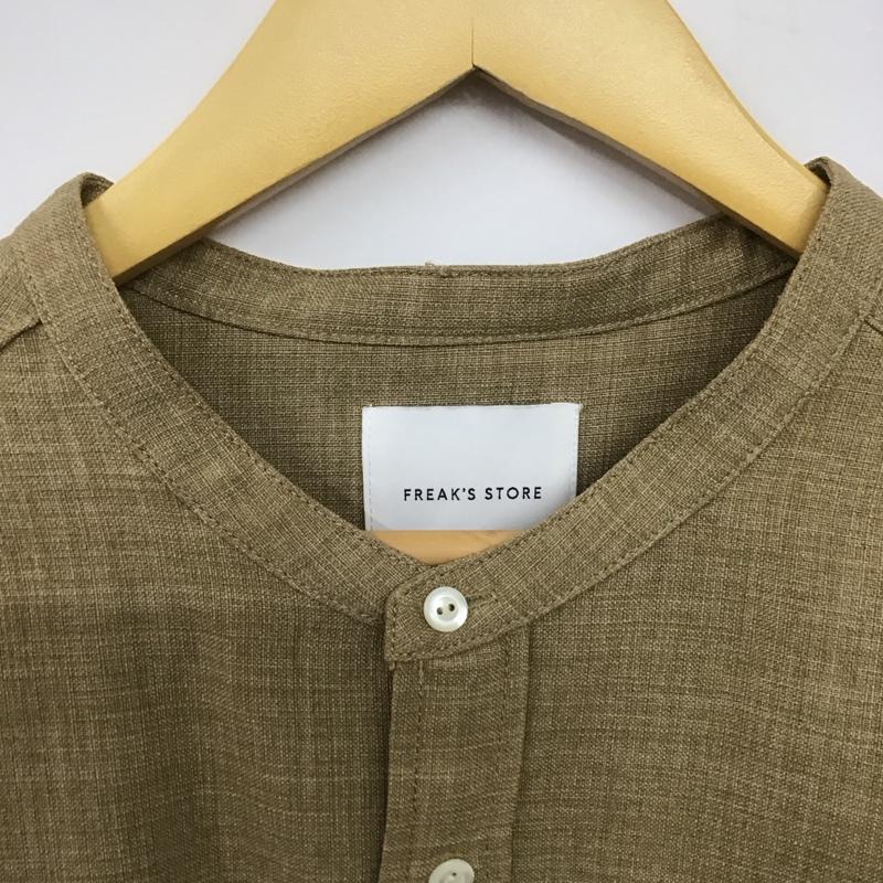 フリークスストア FREAK S STORE シャツ、ブラウス 半袖 半袖シャツ ノーカラーシャツ 前ボタン M 無地 ベージュ / ベージュ /  メンズ USED 古着 中古 10144954