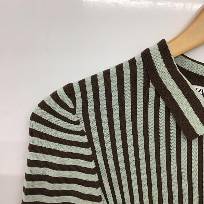 ザラ ZARA ポロシャツ 半袖 M  マルチカラー / マルチカラー /  レディース USED 古着 中古 10148607