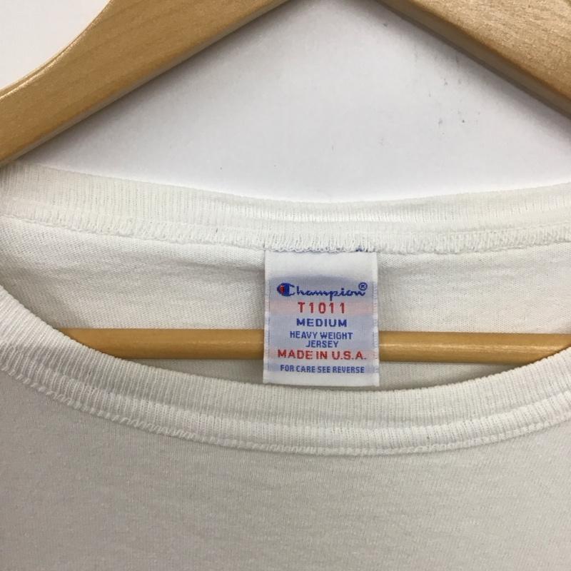 チャンピオン Champion Tシャツ 半袖 t1011 クルーネック半袖Ｔ プリントTシャツ 無地 M ロゴ、文字 白 / ホワイト /  メンズ USED 古着 中古 10132926