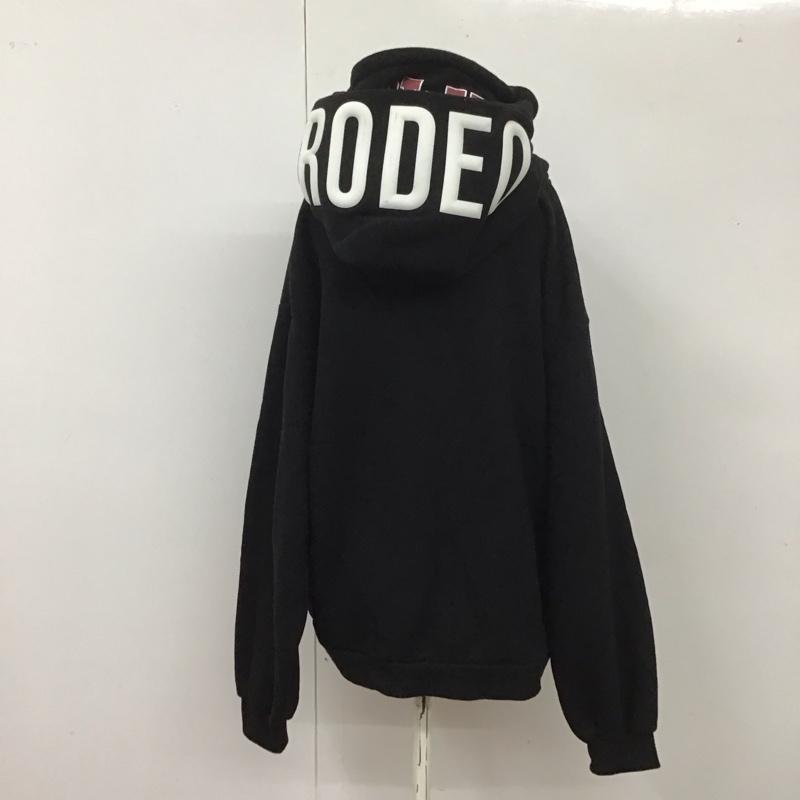 ロデオクラウンズワイドボウル RODEO CROWNS WIDE BOWL パーカー 長袖 420caq90-0730 OVERLAPWHOODパーカー プルオーバーパーカー 長袖パーカー FREE ロゴ、文字 黒 / ブラック /  レディース USED 古着 中古 10113705