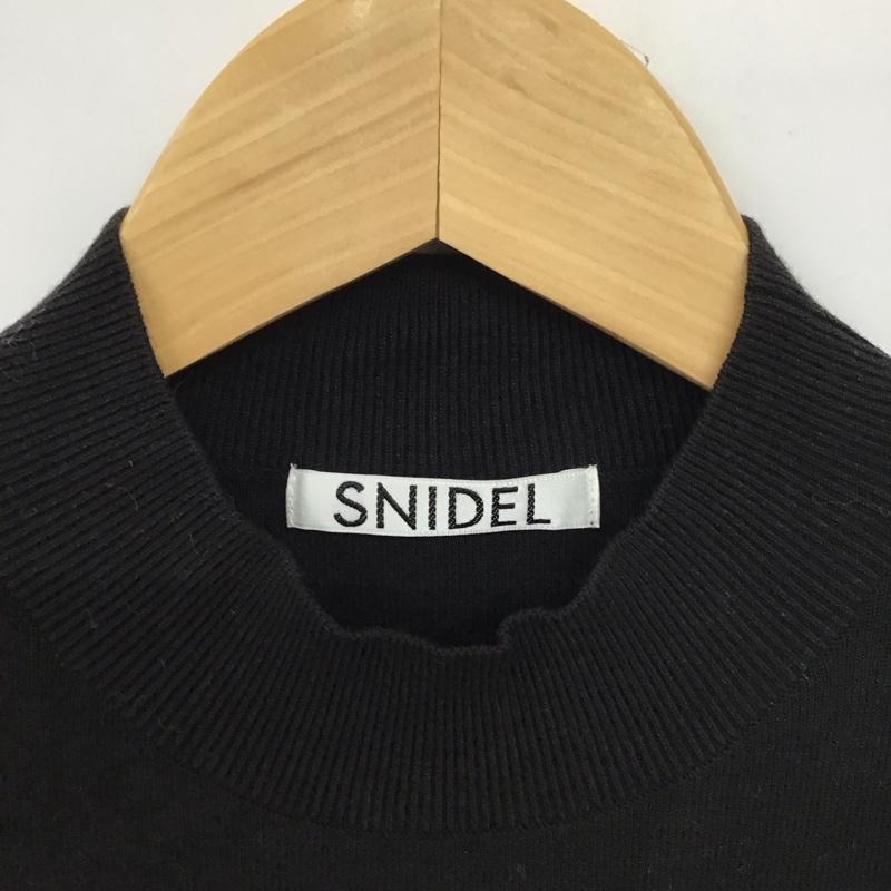 スナイデル SNIDEL ニット、セーター 七分袖 swnt211076 パフスリーブニットプルオーバー ONE SIZE 無地 黒 / ブラック /  レディース USED 古着 中古 10150183